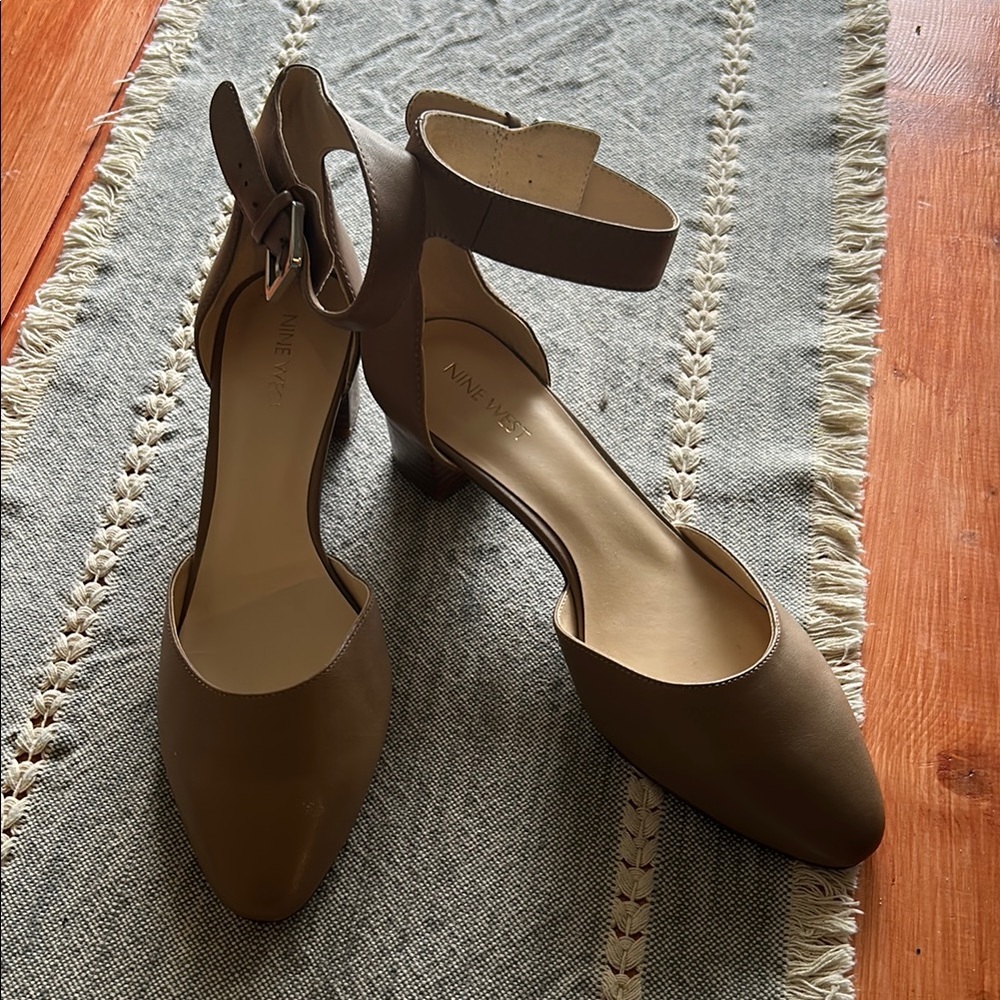 Nine West Women's Tan Ankle Strap Shoes